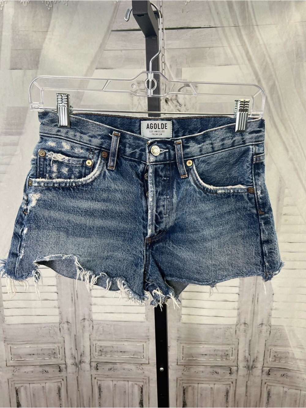 AGOLDE Parker Vintage Cut Off Shorts Distressed Women’s Size 24 100% Cotton